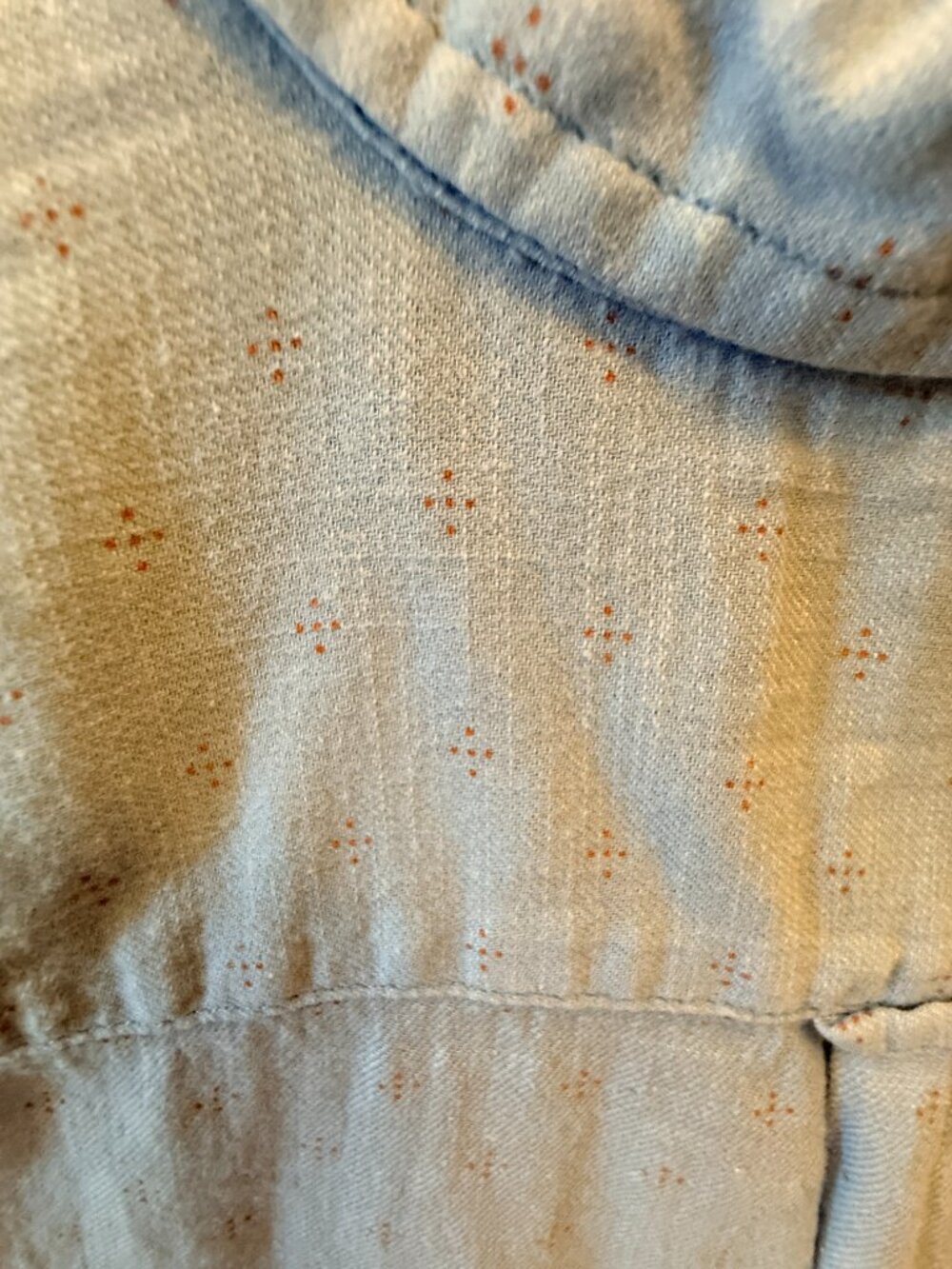 Grayers Short Sleeve Button-Down Shirt Light Blue Rust Dot Print Men's - Picture 4 of 5